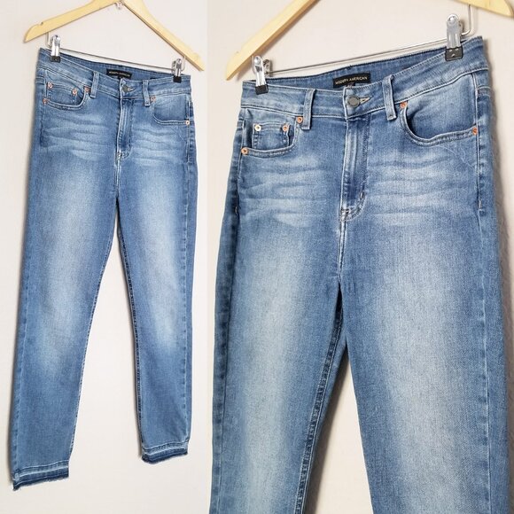 Modern American Soho Crop High Waist Denim Jeans Size 27 Diana Medium Wash $148 - Picture 6 of 16